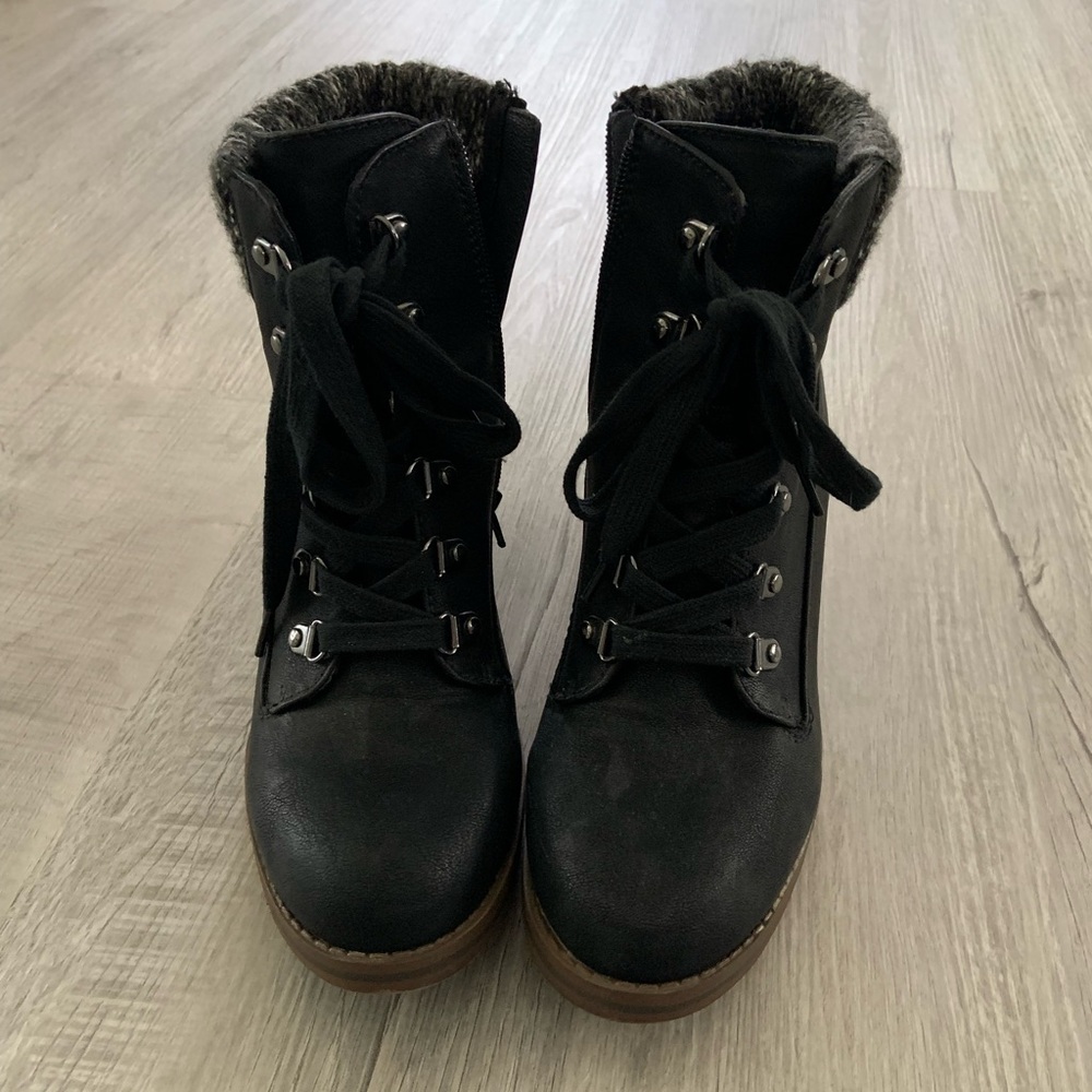 Lace up ankle booties